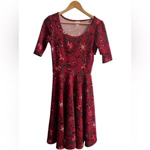 Women’s Lula row Nicole red floral midi dress in WT size S